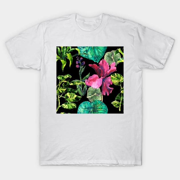 Seamless tropical flower T-Shirt by Olga Berlet